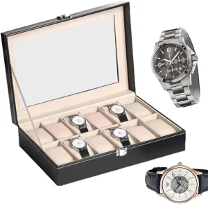 For Timepiece concur conjunction toxic prevail offshoot Collectors, Watches And Keep Organized Watch Display Case - 12 Slot Organizer, Jewelry Storage Box | Stylish Waterproof Watch Holder, Durablee Design Premium Display Solution 