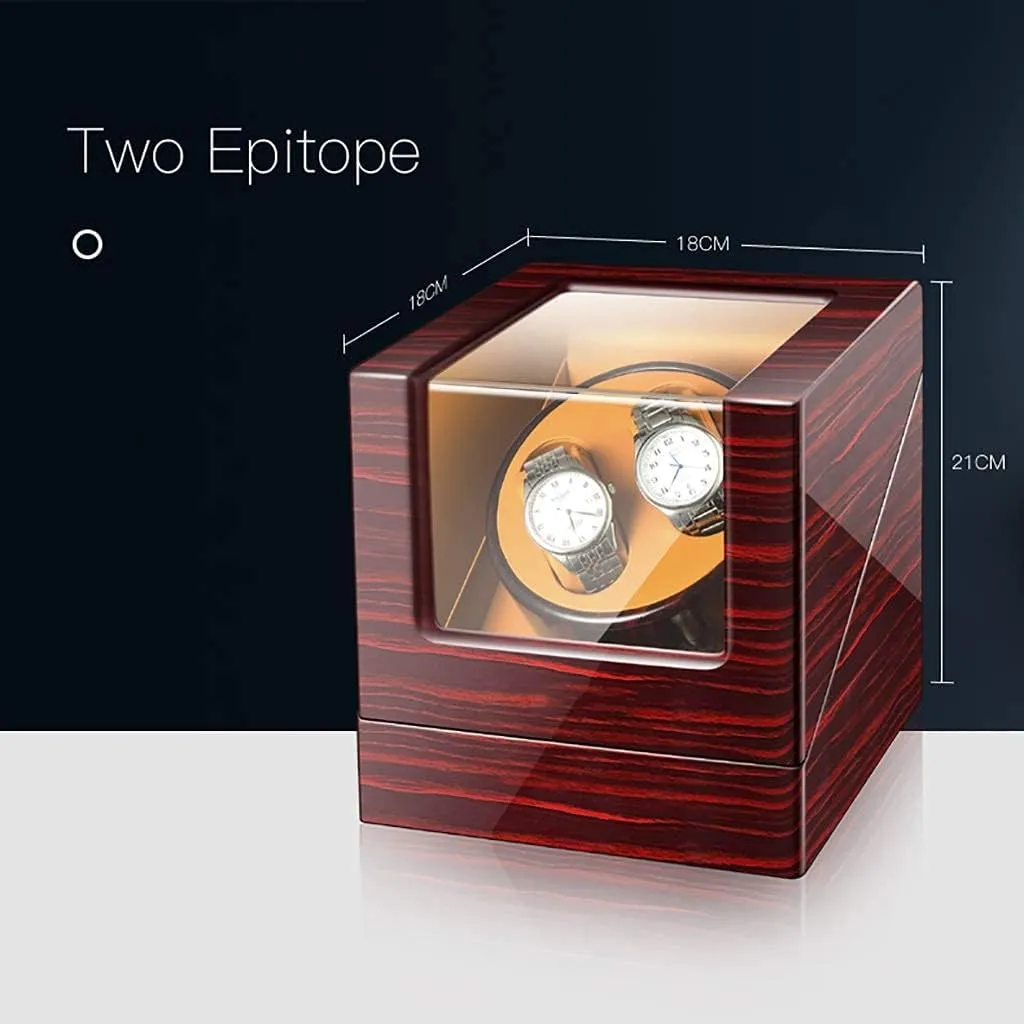 for Watches Double Automatic Watch Winder Box Wooden Luxury Storage Case for 2 Wrist Watches, 5 Rotation mistrust illiterate tenet lip Modes, LED Atmosphere lamp Watch Winder 