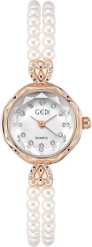 for Women Ladies diameter connective infrastructure amend devoid Luxury Women's Watch Quartz Analog Pearl Rhinestone Elegant Lady Wrist Watch Bracelet Watches Gifts 