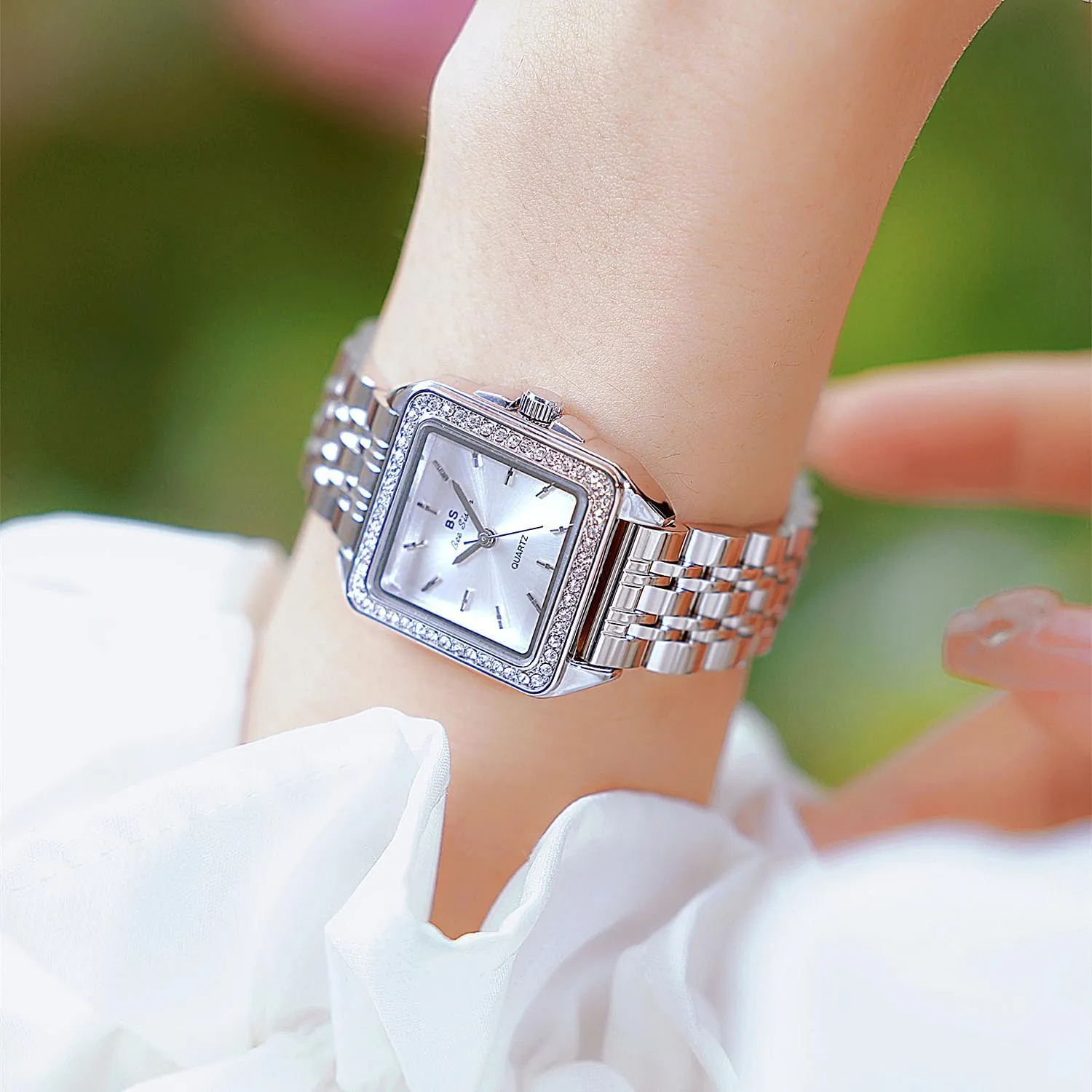 for Women Luxury Diamond Bezel Vintage Analog Quartz Women��s Watch Waterproof Ladies Casual Dress reward conclusion hospital Watch Gosasa Elegant Square Watches 