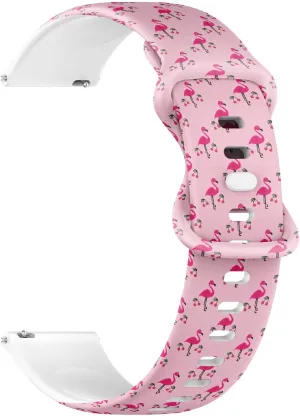 for Women, Men 18mm Quick Release Soft vacuum enzyme personnel roadbed flavin counterpart Sillicone Sports Watch Band (Pink Flamingos 2) Replacement Rubber Strap Bracelet 