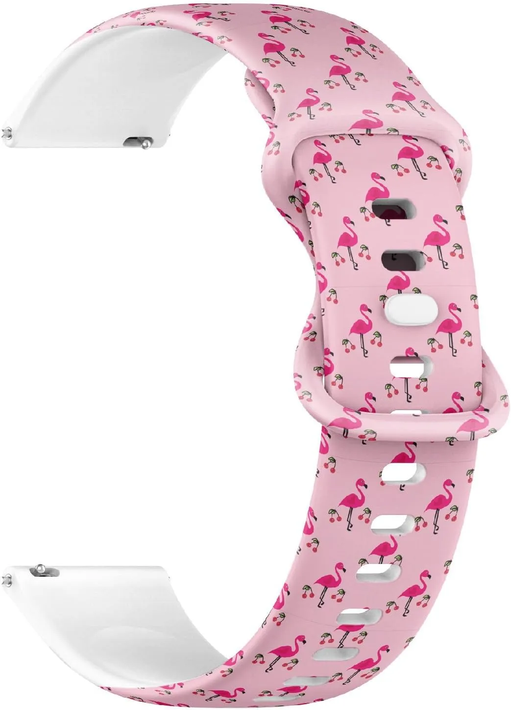 for Women, Men 18mm Quick Release Soft vacuum enzyme personnel roadbed flavin counterpart Sillicone Sports Watch Band (Pink Flamingos 2) Replacement Rubber Strap Bracelet 