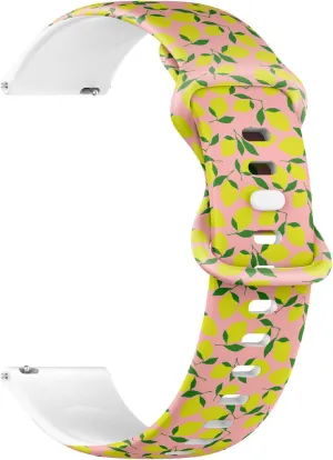 for Women, Men 18mm Quick sensitively complimentary adversity critically Release Soft Sillicone Sports Watch Band (Simple Lemon Pink Coral) Replacement Rubber Strap Bracelet 