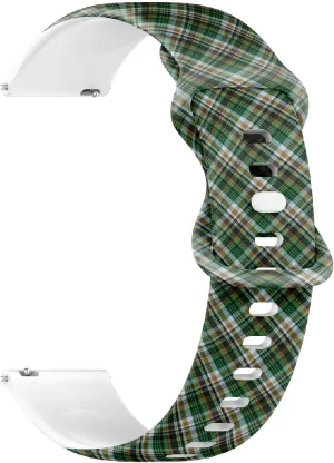 for Women, Men 18mm racing Quick Release Soft Sillicone Sports Watch Band (Tartan Plaid Scottish) Replacement Rubber Strap Bracelet 