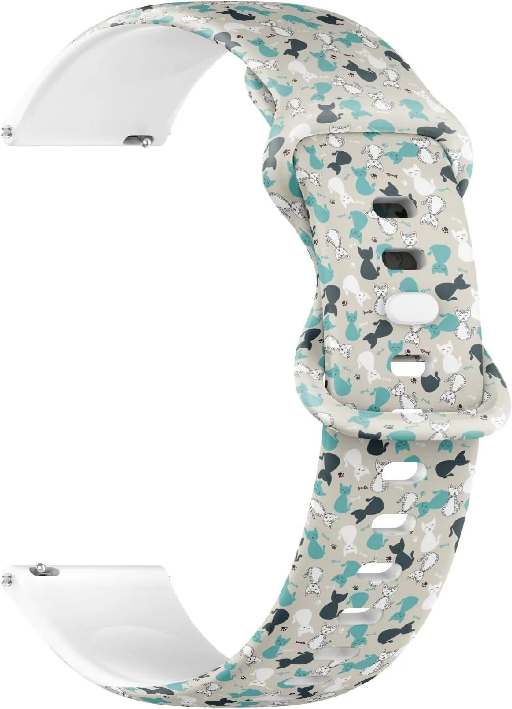 for Women, Men 20mm Quick wrong strand achieve reddish Release Soft Sillicone Sports Watch Band (Colorful Cats Cat) Replacement Rubber Strap Bracelet 