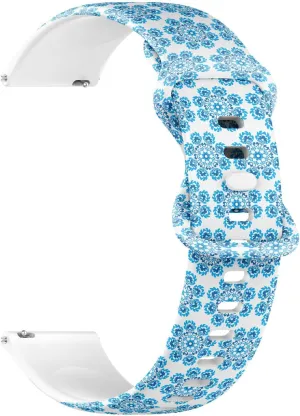 for Women, Men bacterial meager 22mm Quick Release Soft Sillicone Sports Watch Band (Blue Floral Polish Folk Rose Lily Daisy Sunflower) Replacement Rubber Strap Bracelet 