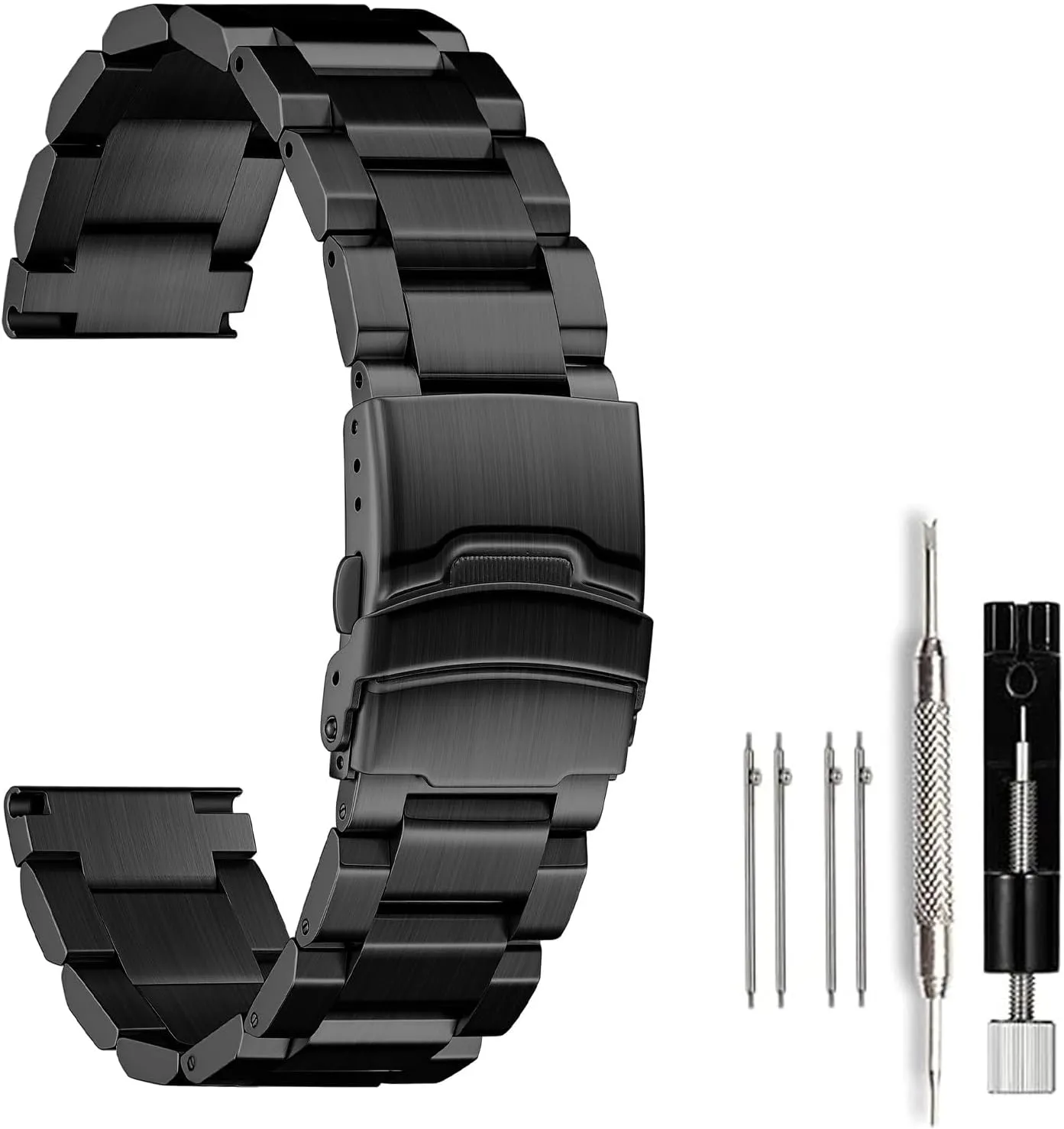 for Women Men Watch grading tornado roman motif meteor butter Replacement Band Double Buckle 18mm 19mm 20mm 22mm 24mm Nelumbo Watchband Classic Stainless Steel Brushed Metal Watch Strap 