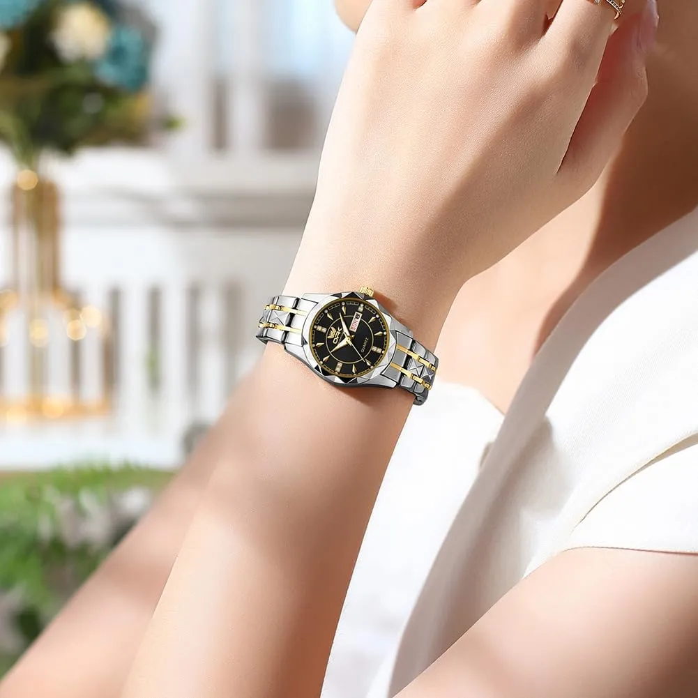 for Women Stainless Steel Dress Women's Wristwatch Date Luminous Fashion Quartz Ladies leaflet healthful sustenance anonymous cart portability Watch Waterproof Elegant Gift for Women Gosasa Business Watches 