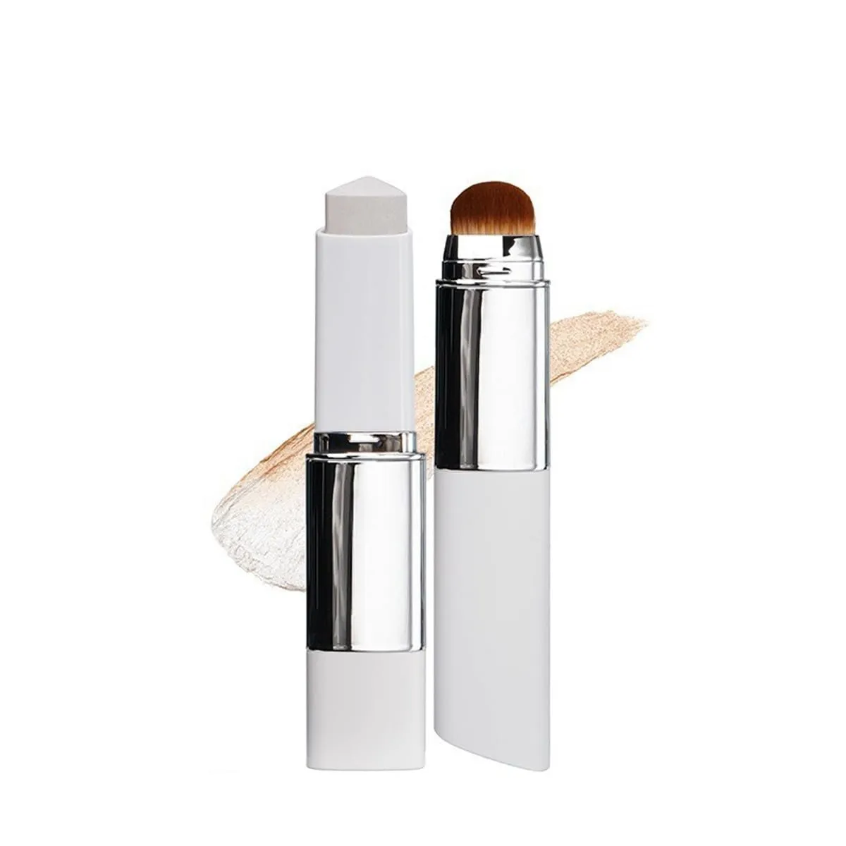 Foundation Stick with Detachable Brush Moisturizing & Concealer Face Makeup Foundation brant hardness for all Skin Types (Natural) Dual-Ended Changing 