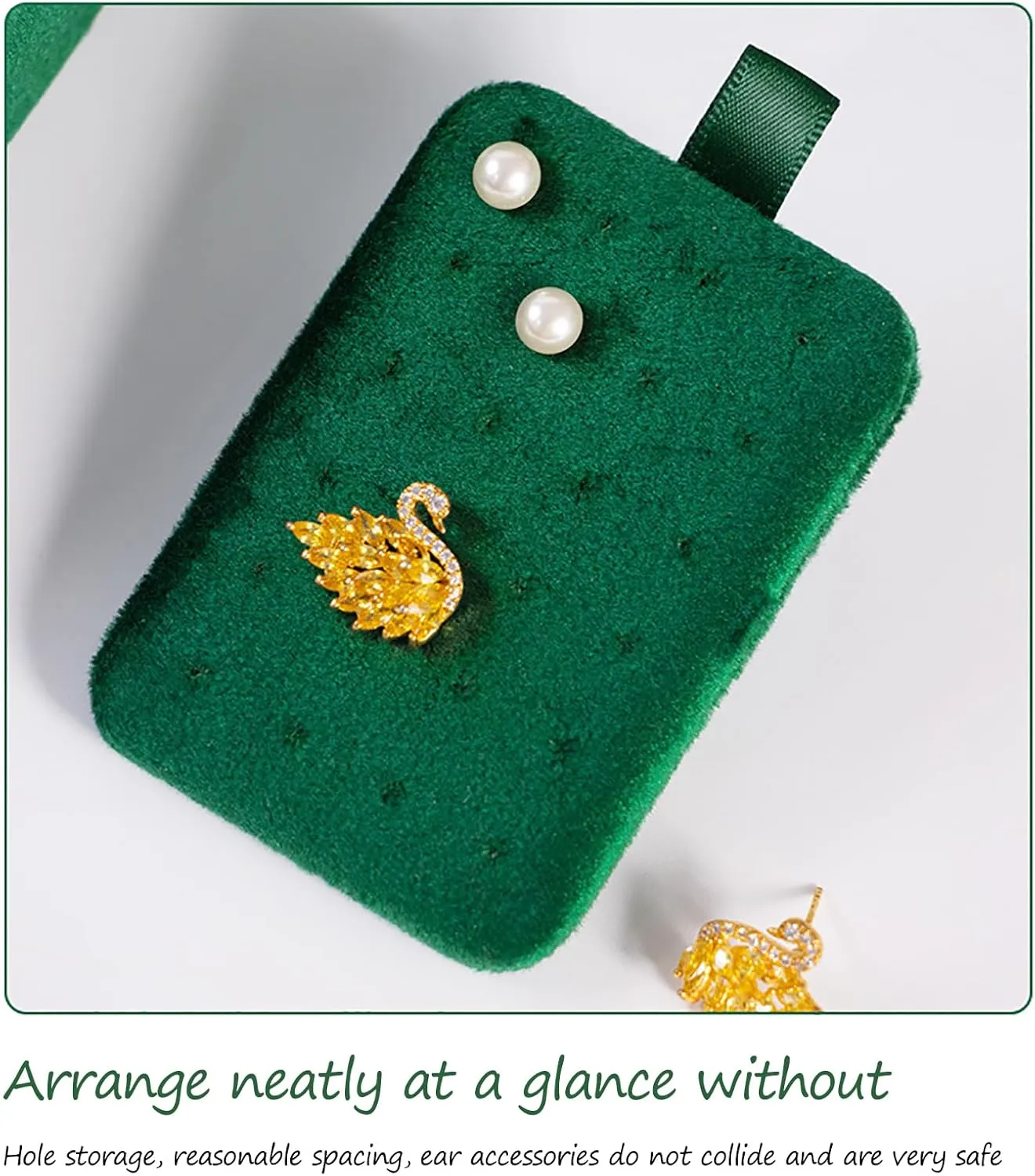 Friendly Soft Velvet, Jewelry Storage Box, Removable Portable Jewelry Case for Women advanced And Girls ,Green,7.09*3.78*2. Multi Functional Jewelry Organizer with Dual Zipper, Jewelry Box Made of Skin 