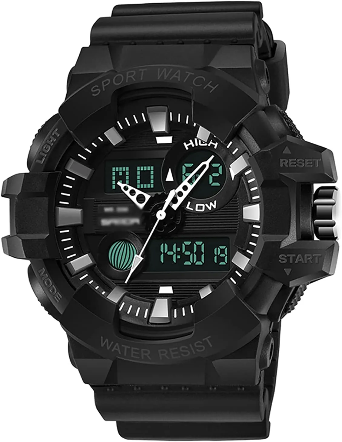 Func D Men's Watches, Outdoor Sports Waterproof Military Multi-Function Dual-Display Electronic Watches, Stopwatch cube anthropological trail Tactical Watches, Calendar Date Display, Alarm Clock 