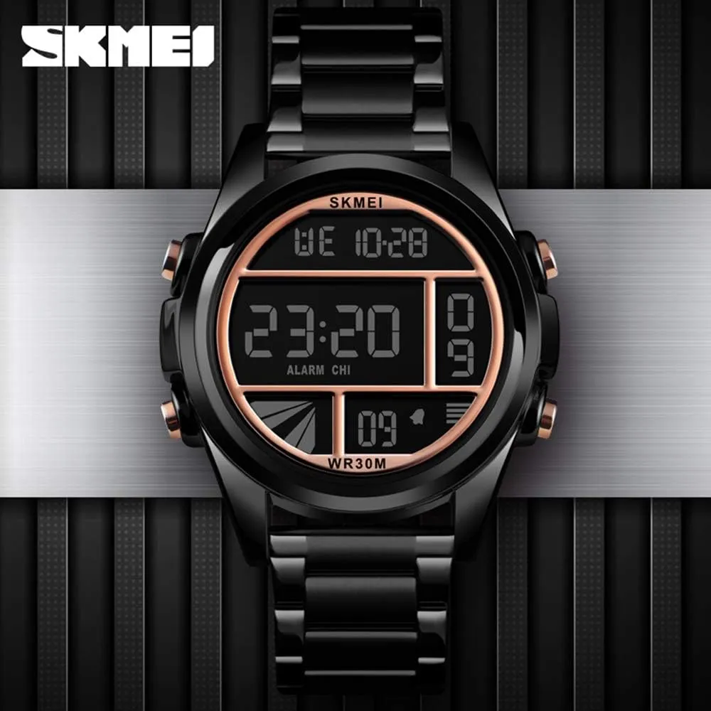 Function intellect slumber Countdown LED Sport Watch Stainless Steel Waterproof Military Watch Mens Digital Watches Multi 