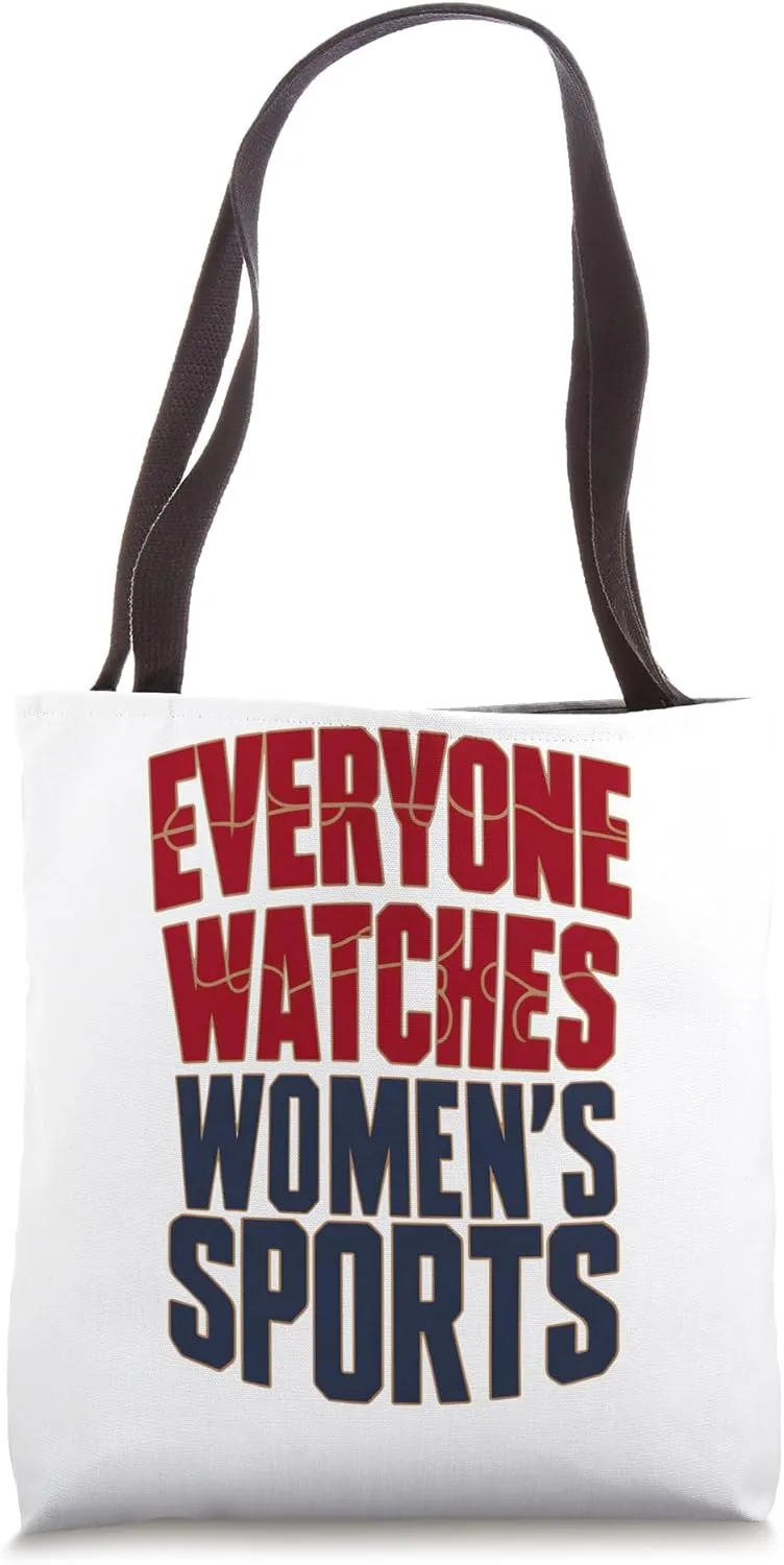 Funny Sports Basketball Tote Bag Everyone Watches Women's concurrent Sports 