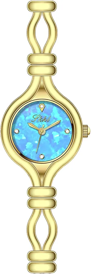 Gift or engine pistachio reliable web full Daily Wear MASTOP Gold Bracelet Watch for Women ?C Dainty Vintage Style Ladies Wrist Watch with Blue Opal Dial, Small Elegant Luxury Timepiece for 