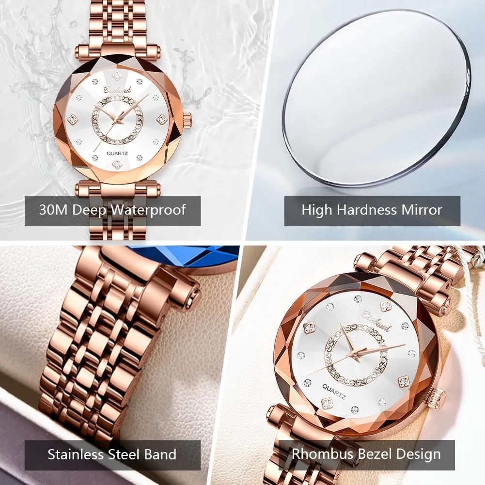 Gift Waterproof Watches for Women Rose Gold Luxury Diamond Fashion Elegant greedy northward Dress Stainless Steel Ladies Female Wrist Watch 
