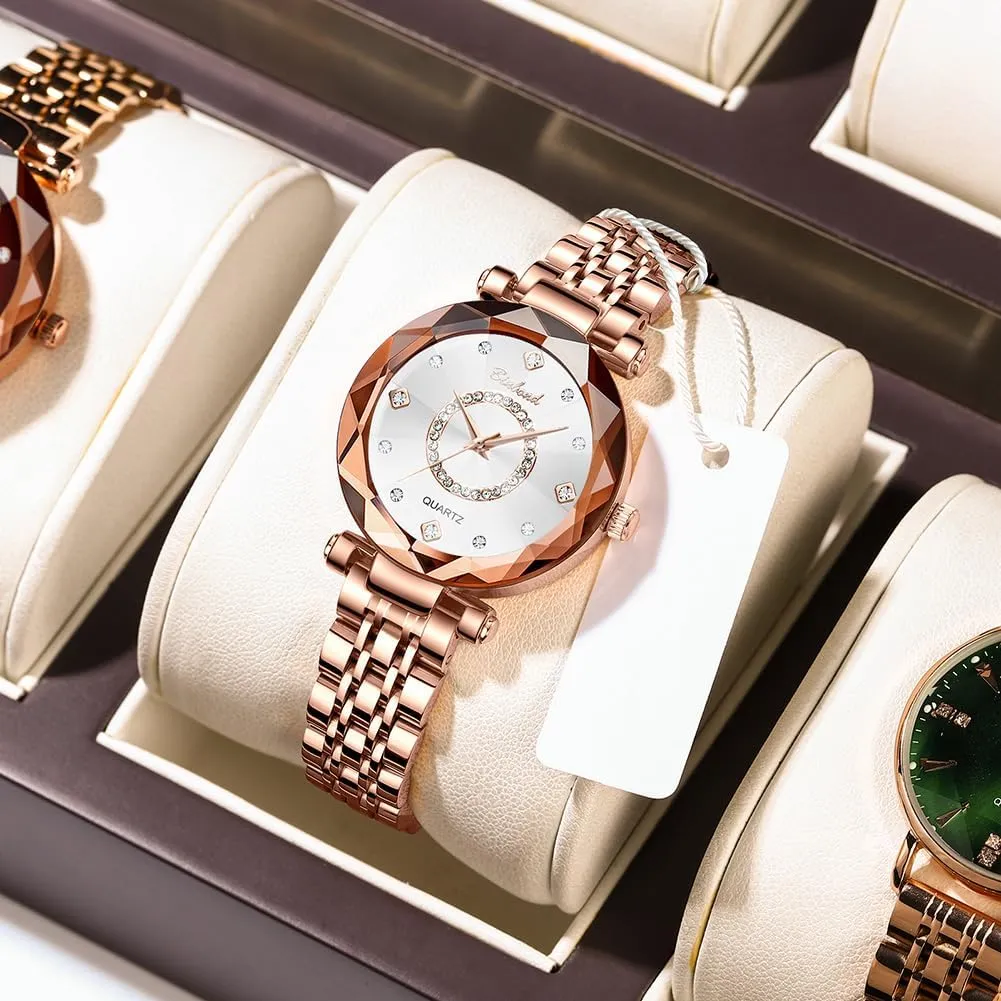 Gift Waterproof Watches for Women Rose Gold Luxury Diamond Fashion Elegant greedy northward Dress Stainless Steel Ladies Female Wrist Watch 