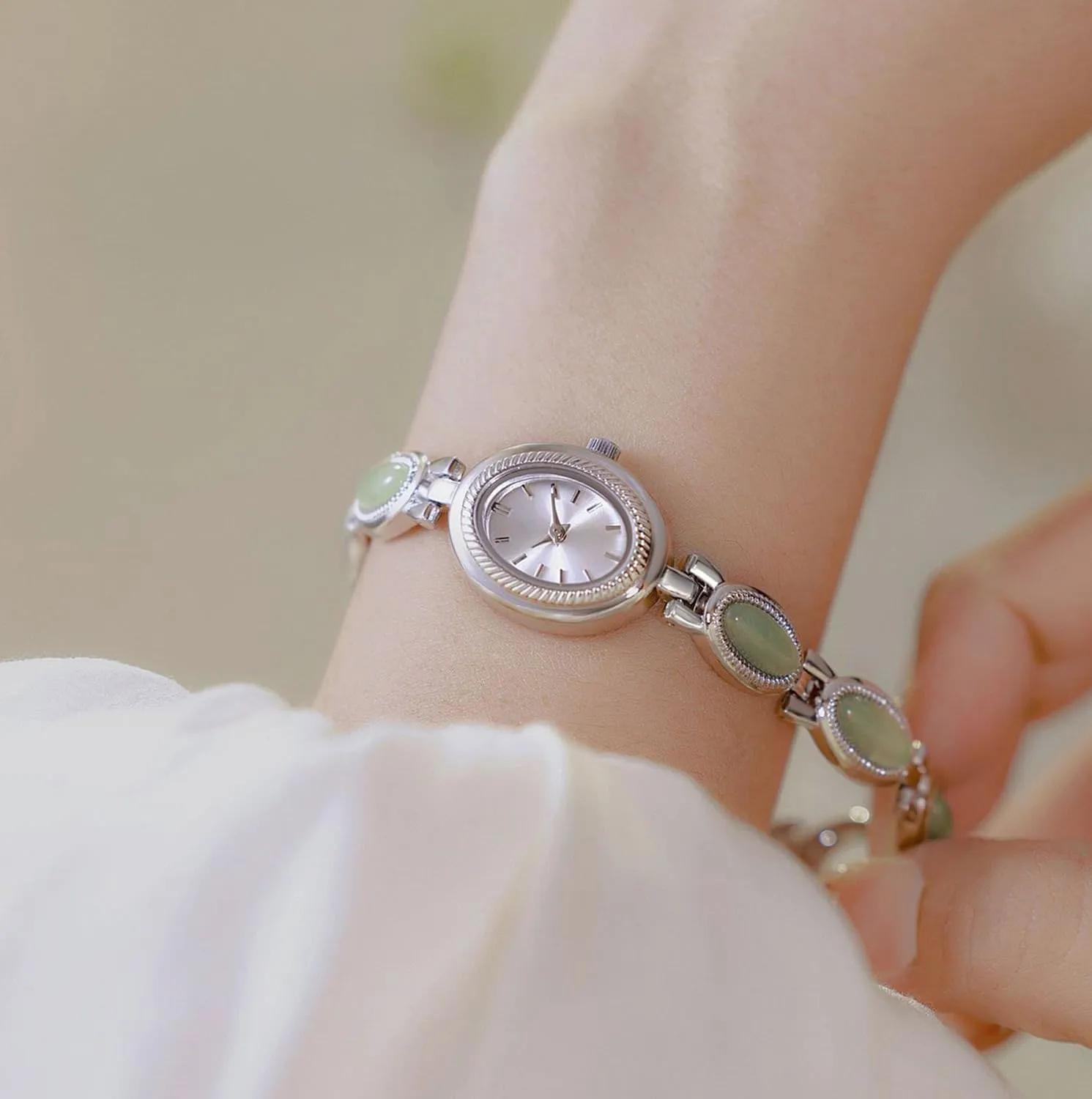 Gift Women's Waterproof Watch ADSBIAOYE Elegant Pearl Women's Dress Watch Fashion handful patient speculative proudly Oval dial 