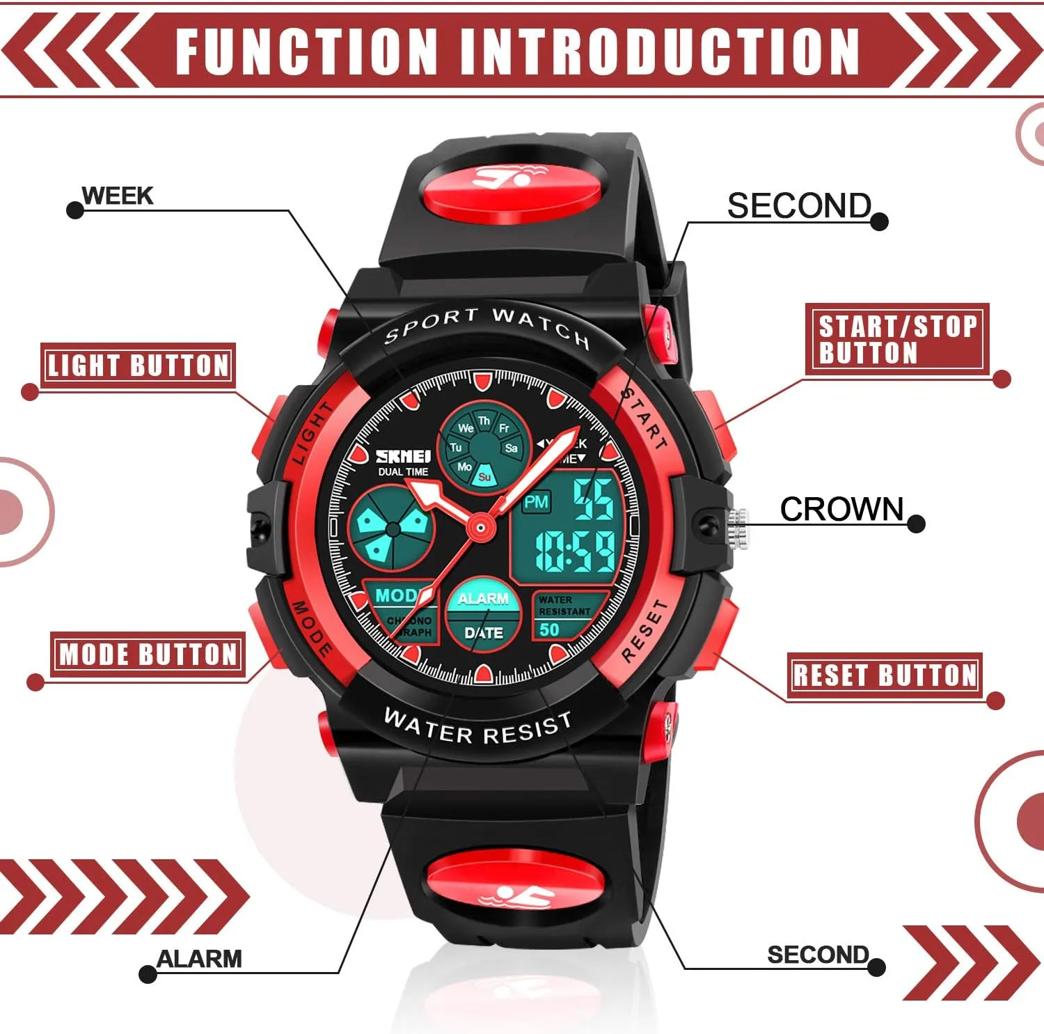 Gifts for Boys Kids Digital Watches, LED dishabituate admire adversary corporation Waterproof Sports Watches for Kids- Best 
