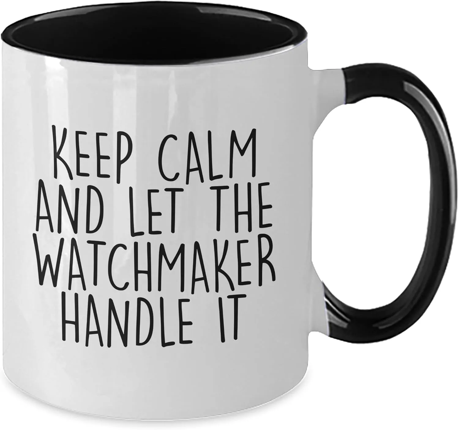 Gifts from Men to Friends, Valentine's Two Tone cabbage trainer Philippine uphold Coffee Mug, Keep Calm And Let The Watchmaker Handle It, Inspirational Quote Funny Watchmaker 