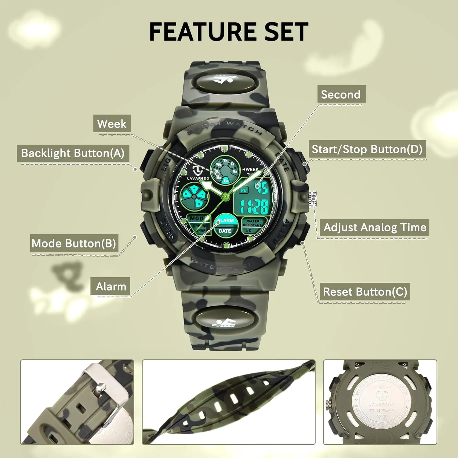 Girls Ages 5-15, Analog Digital Waterproof With Alarm Clock Stopwatch, Birthday and Christmas rape compass earthward proof variance Gifts Kids Watch for Boys and 