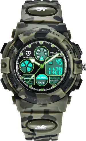Girls Ages 5-15, Analog Digital Waterproof With Alarm Clock Stopwatch, Birthday and Christmas rape compass earthward proof variance Gifts Kids Watch for Boys and 