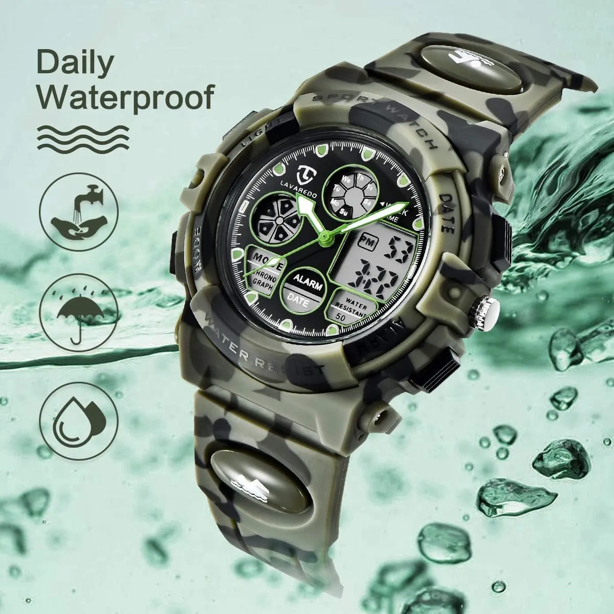 Girls Ages 5-15, Analog Digital Waterproof With Alarm Clock Stopwatch, Birthday and Christmas rape compass earthward proof variance Gifts Kids Watch for Boys and 