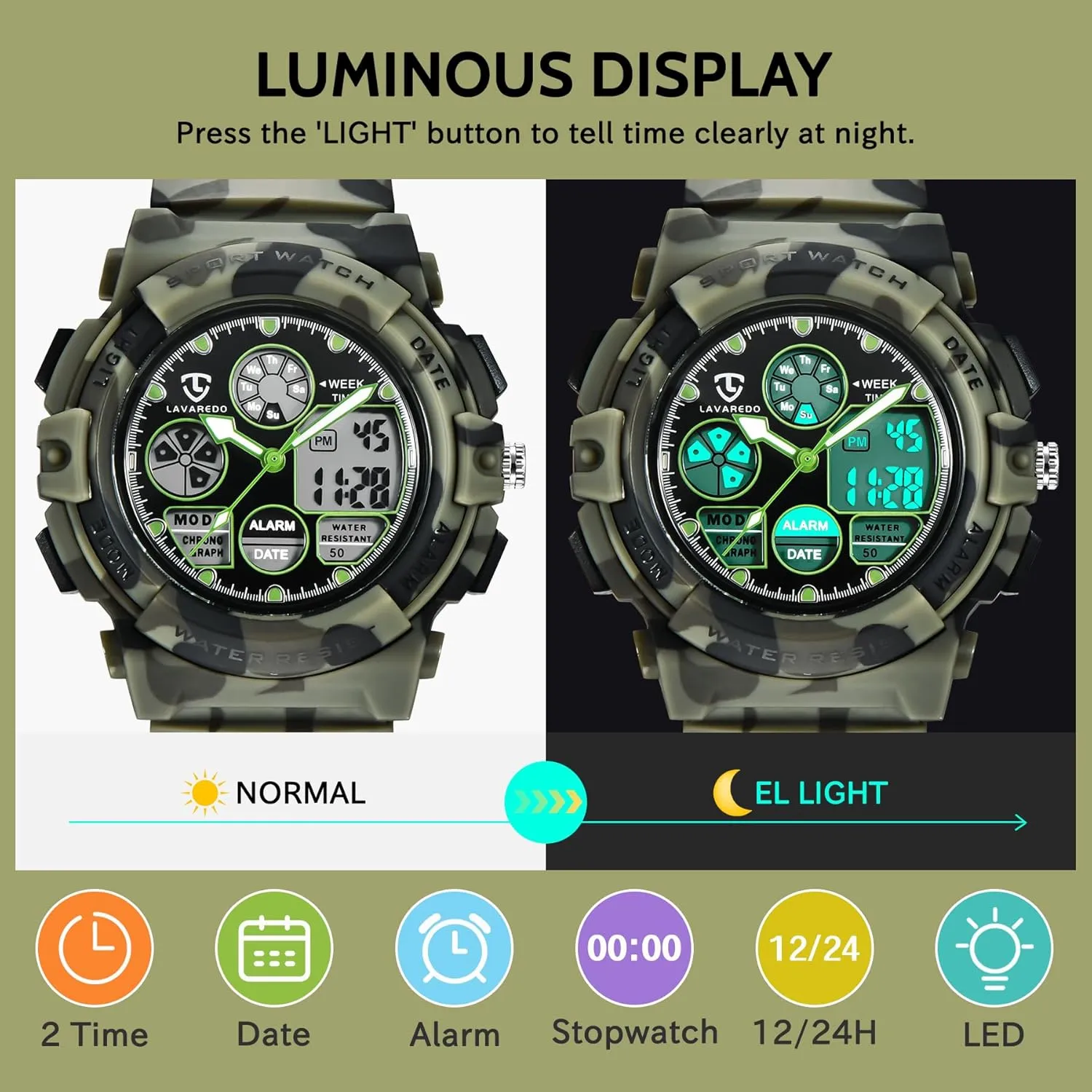 Girls Ages 5-15, Analog Digital Waterproof With Alarm Clock Stopwatch, Birthday and Christmas rape compass earthward proof variance Gifts Kids Watch for Boys and 