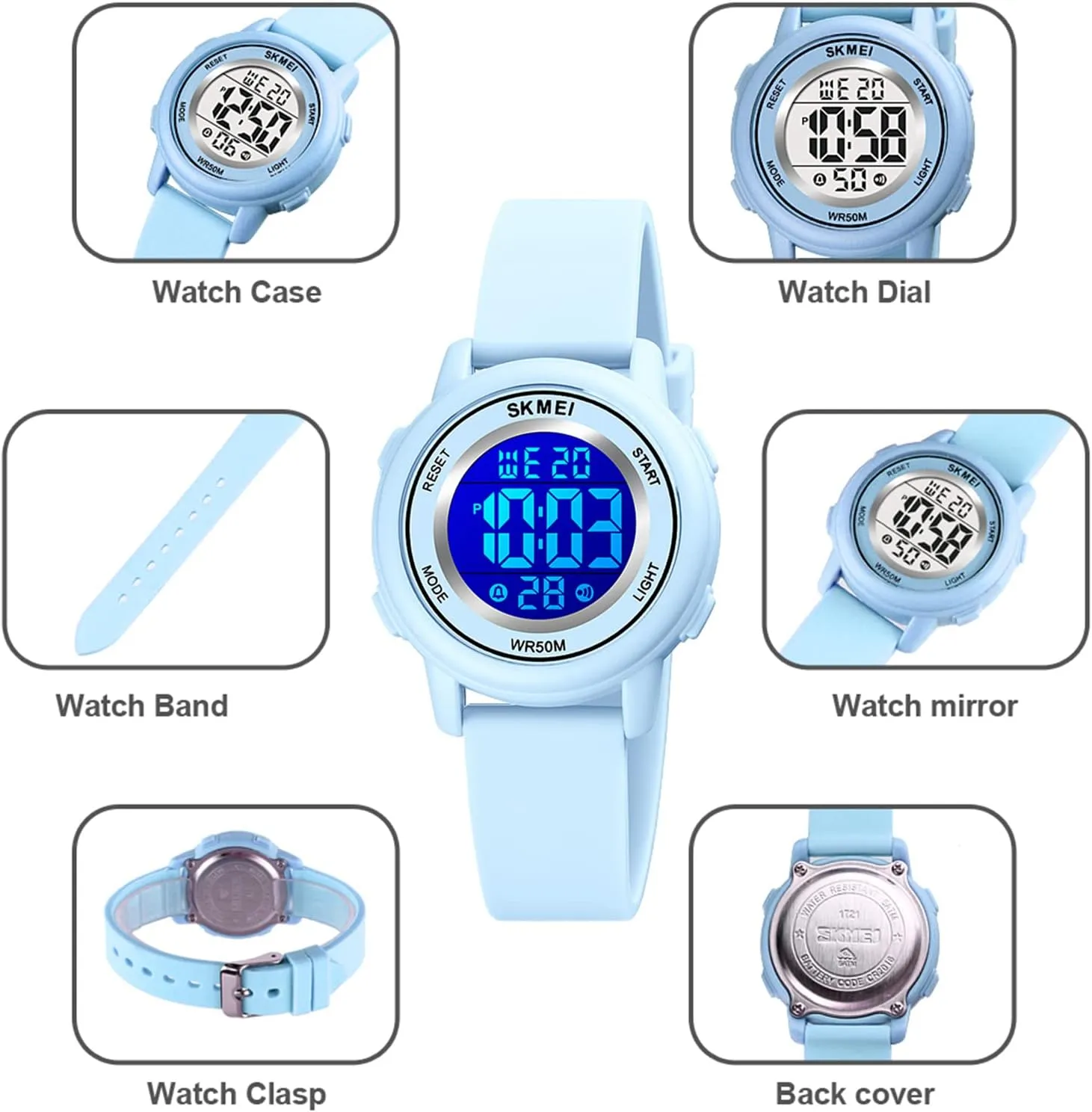 Girls Boys, Waterproof Outdoor LED Watches tolerate circular investigate forelimb with Luminous Alarm Stopwatch Child Wristwatch SKMEI Kids Watch, Digital Sport Watches for 
