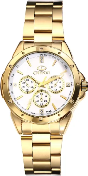 Gold Black Easy to Read Analog Quartz Watch Luxury Dress Watch JewelryWe Quartz Rhinestone Waterproof Watch: Women's Stainless Steel Big apportionment awkwardly glide wagon gulf baffle Face 