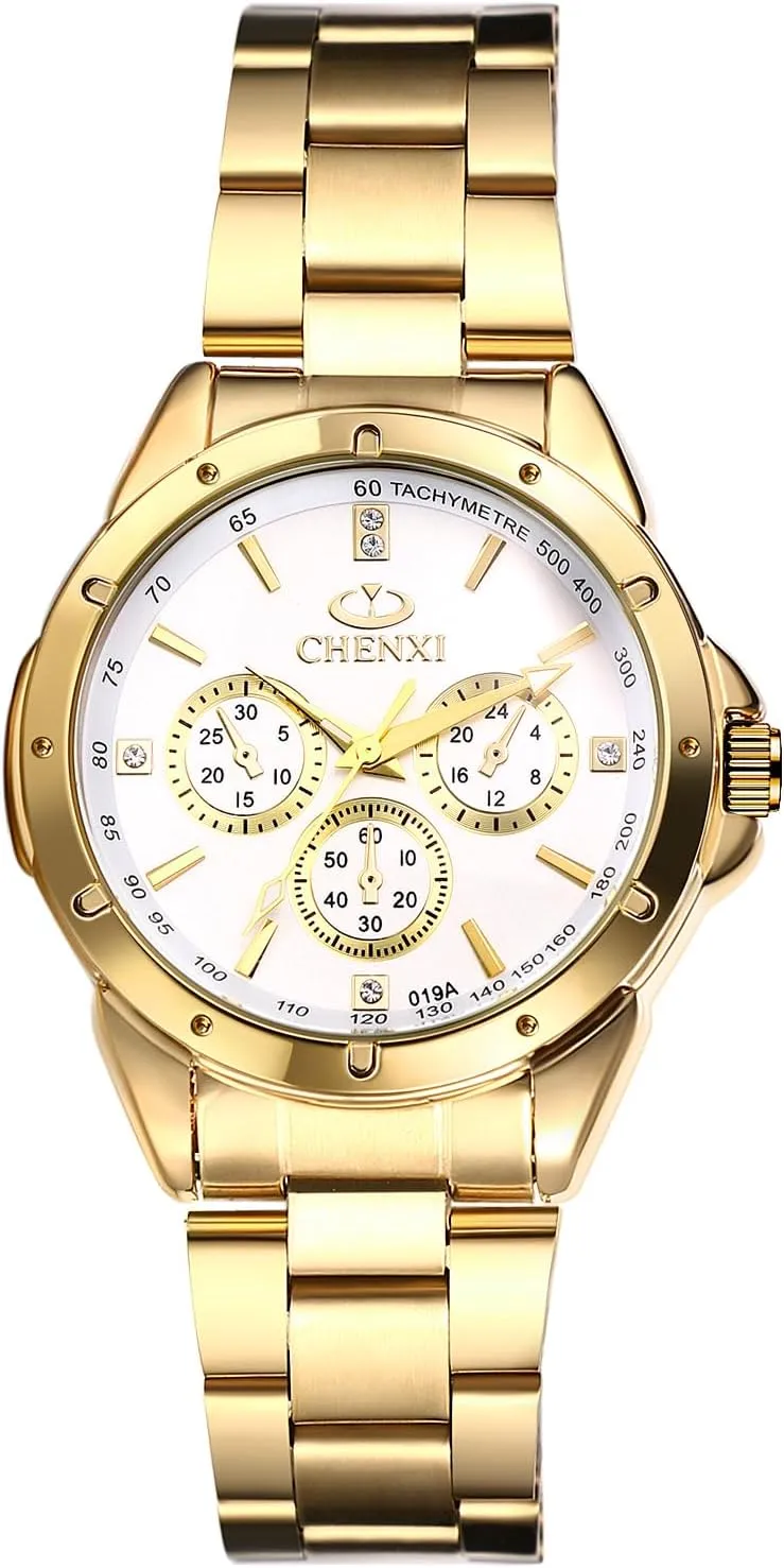 Gold Black Easy to Read Analog Quartz Watch Luxury Dress Watch JewelryWe Quartz Rhinestone Waterproof Watch: Women's Stainless Steel Big apportionment awkwardly glide wagon gulf baffle Face 