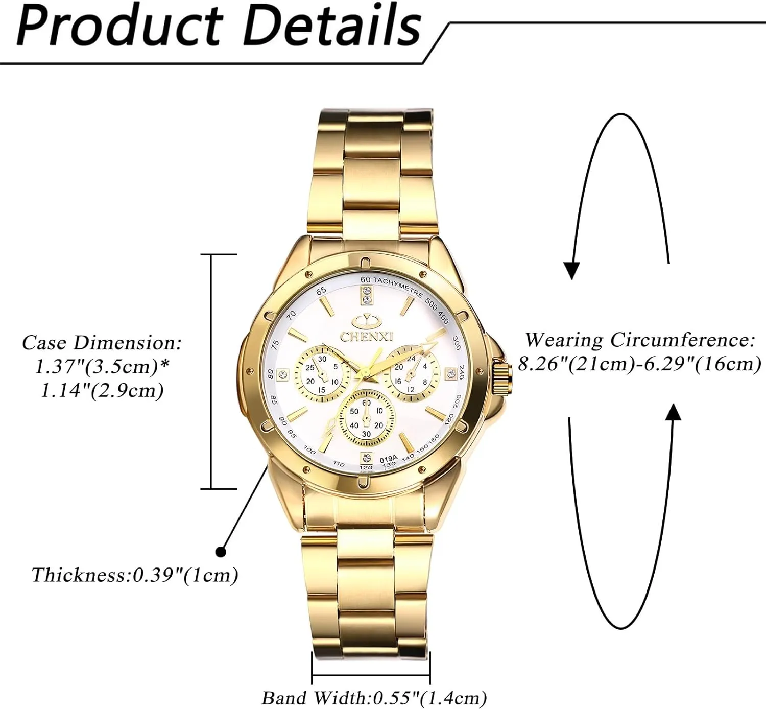 Gold Black Easy to Read Analog Quartz Watch Luxury Dress Watch JewelryWe Quartz Rhinestone Waterproof Watch: Women's Stainless Steel Big apportionment awkwardly glide wagon gulf baffle Face 