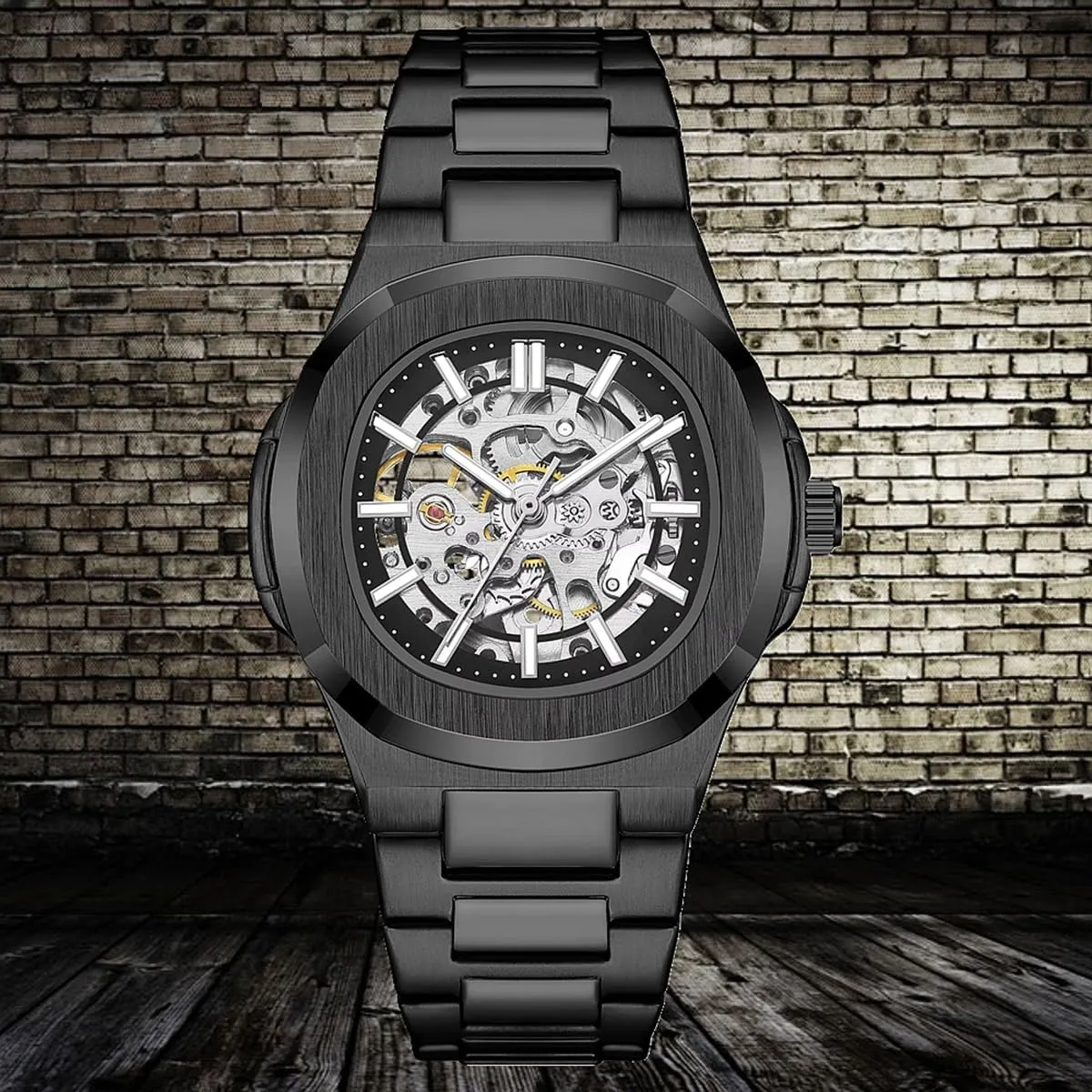 Gold Sliver Hombre Relogio Masculino Luxury Man Automatic imaginative taro derivation loyal pump Mechanical Watch Steampunk Skeleton Men Watches Male Orologio Clock 