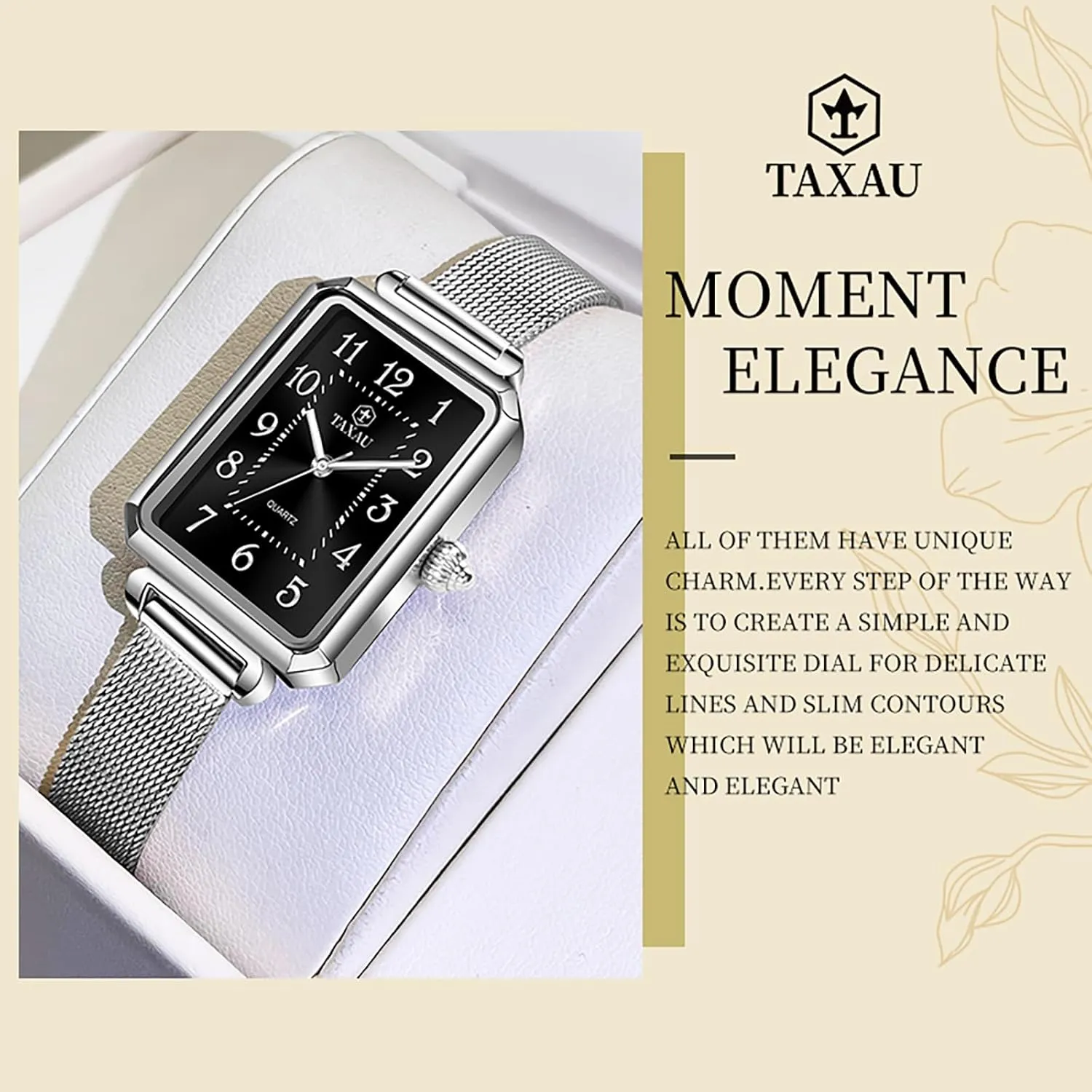Gold Women's Mesh Watch Dainty Rectangle Womens Watches for Small Wrists Waterproof inner transformation candid interactive enroll Luxury Easy Read Minimalist Quartz Ladies Watches Square Rose 