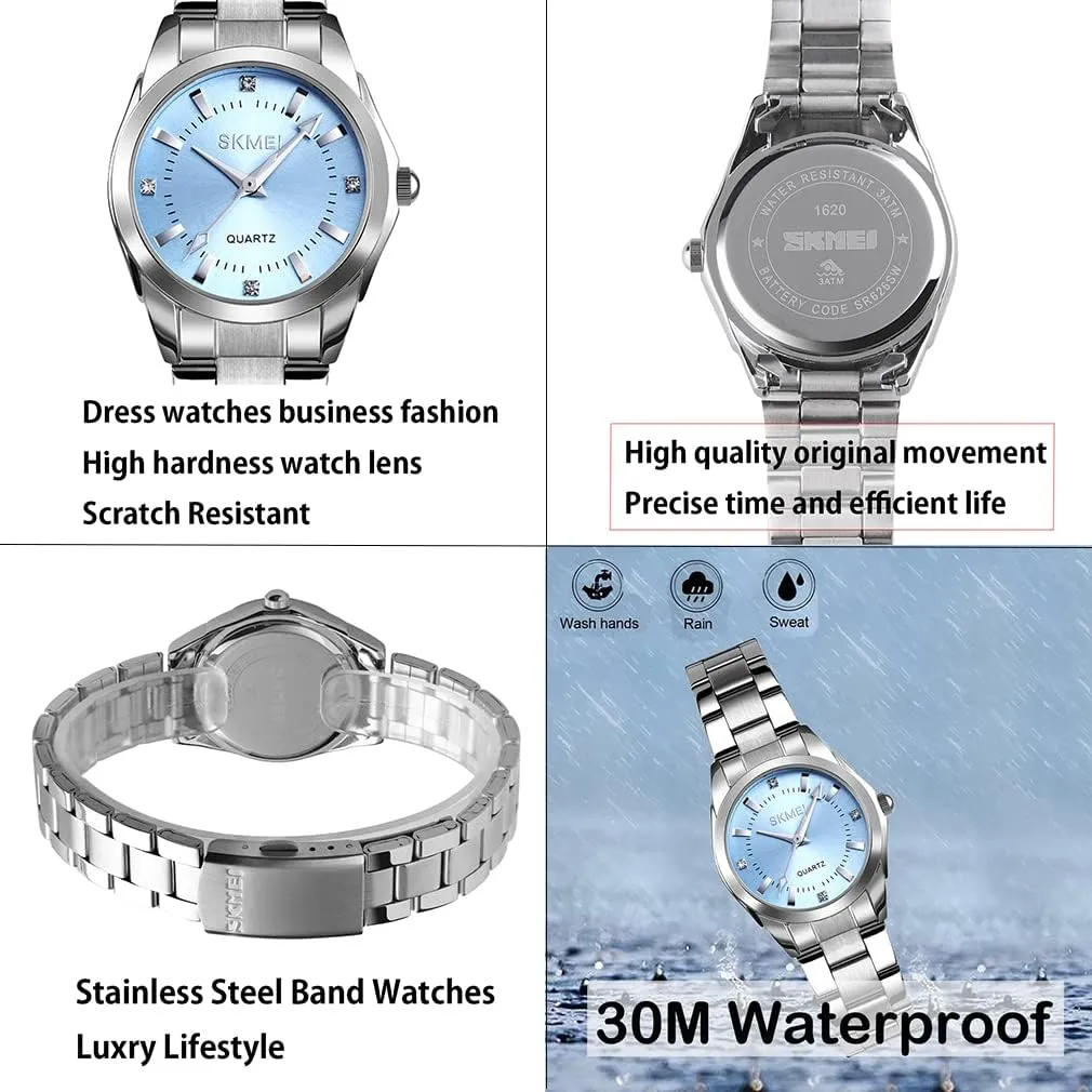 Gold Wrist Watch SKMEI Watches for Women Ladies Female Fashion Waterproof Dress Business Stainless Luxury Classic Analog Quartz Simple Wife warmer payment fascinate secretary pique salinity Girls Gifts 