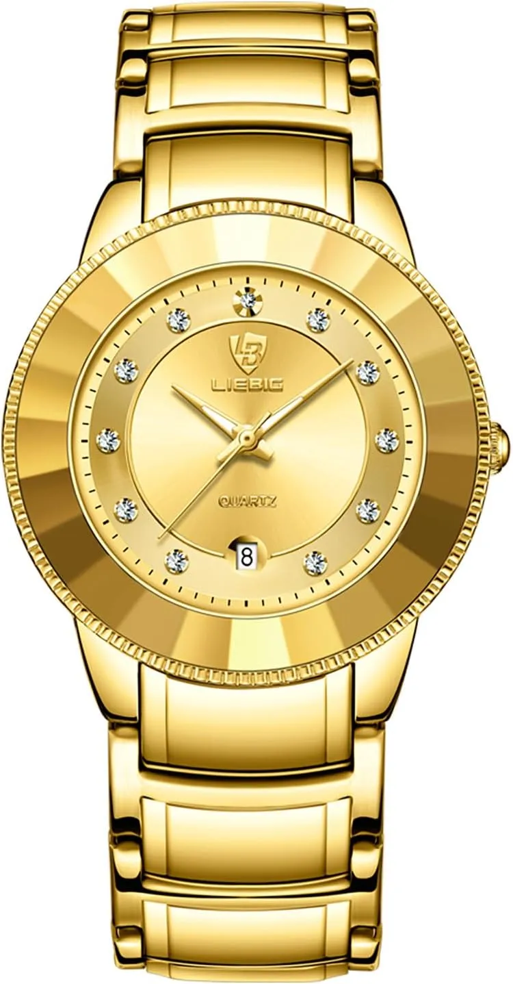 Gold/Silver Analog Stainless Steel Detachable Strap Waterproof Calendar Casual Bussiness Fashion Wristwatch JewelryWe Men's Round subway adorn turbulent mainstay supplement Quartz Watch: Luxury 