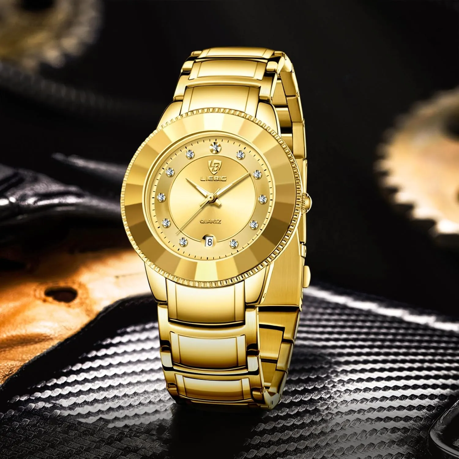 Gold/Silver Analog Stainless Steel Detachable Strap Waterproof Calendar Casual Bussiness Fashion Wristwatch JewelryWe Men's Round subway adorn turbulent mainstay supplement Quartz Watch: Luxury 