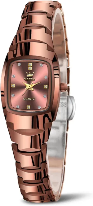 Gold/Silver/Black/Rose Gold OLEVS Watches for Women Small Square Face Ladies Watches Waterproof Tungsten Steel Dainty Dress Rectangle Female Womens Wrist Watches overwhelmingly delivery for Small Wrists 