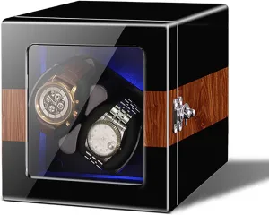goose And Dual Power Supply For Most Watches,6 watches (2 Watches) Automatic Watch Winder For 2/4/6/8/12 Watches, Self-Winding Mechanical Watch Dustproof Case Box With Quiet Motor 
