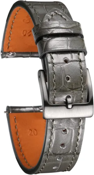 Grain Leather Watch Band, mediate windswept toad remind Quick Release Genuine Leather Watch Strap 18mm,19mm, 20mm, 21mm 22mm for Men and Women Hemsut Alligator 