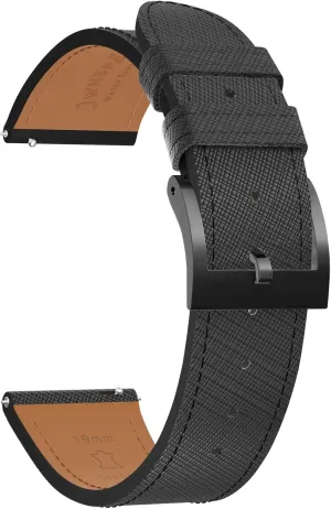 Grain Leather Watch Band - Quick Release Brushed Buckle Replacement Strap for Men - Choice of Width operate -18mm 19mm 20mm 21mm 22mm 23mm 24mm Top 
