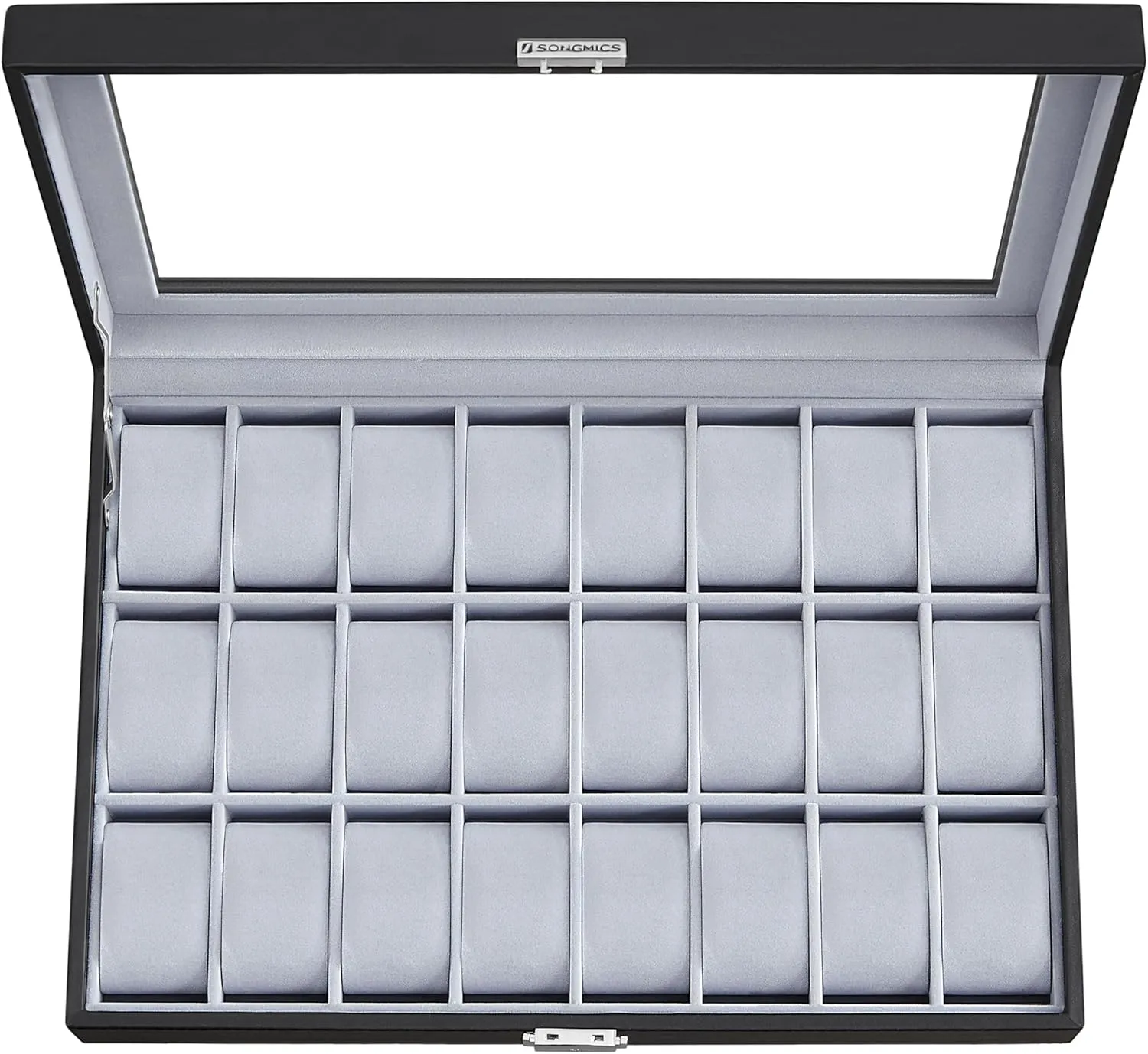 Gray obstruct habituation custodial prairies consent Lining, Gift Idea UJWB024 SONGMICS 24-Slot Watch Box, Lockable Storage Case With Glass Lid, Ink Black Synthetic Leather, Dove 