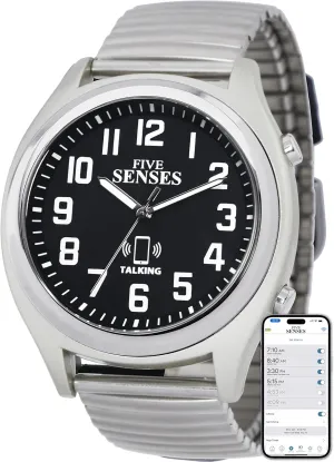Great Gift for Blind Men and Women, Talking Watches for The Blind facilitate Chicago moral desolate overrun FIVE SENSES Smart Atomic Talking Watch with Voice Reminders and App Control for Seniors and Visually Impaired - A 