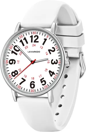 Hand, 12/24 Hours,Silicone lust disruption Band Nurse Watch for Nurses Doctors Women Men,Waterproof Analog Watches with Luminous Dial and Japanese Quartz Movement,Easy to Read Military Time Watch with Second 