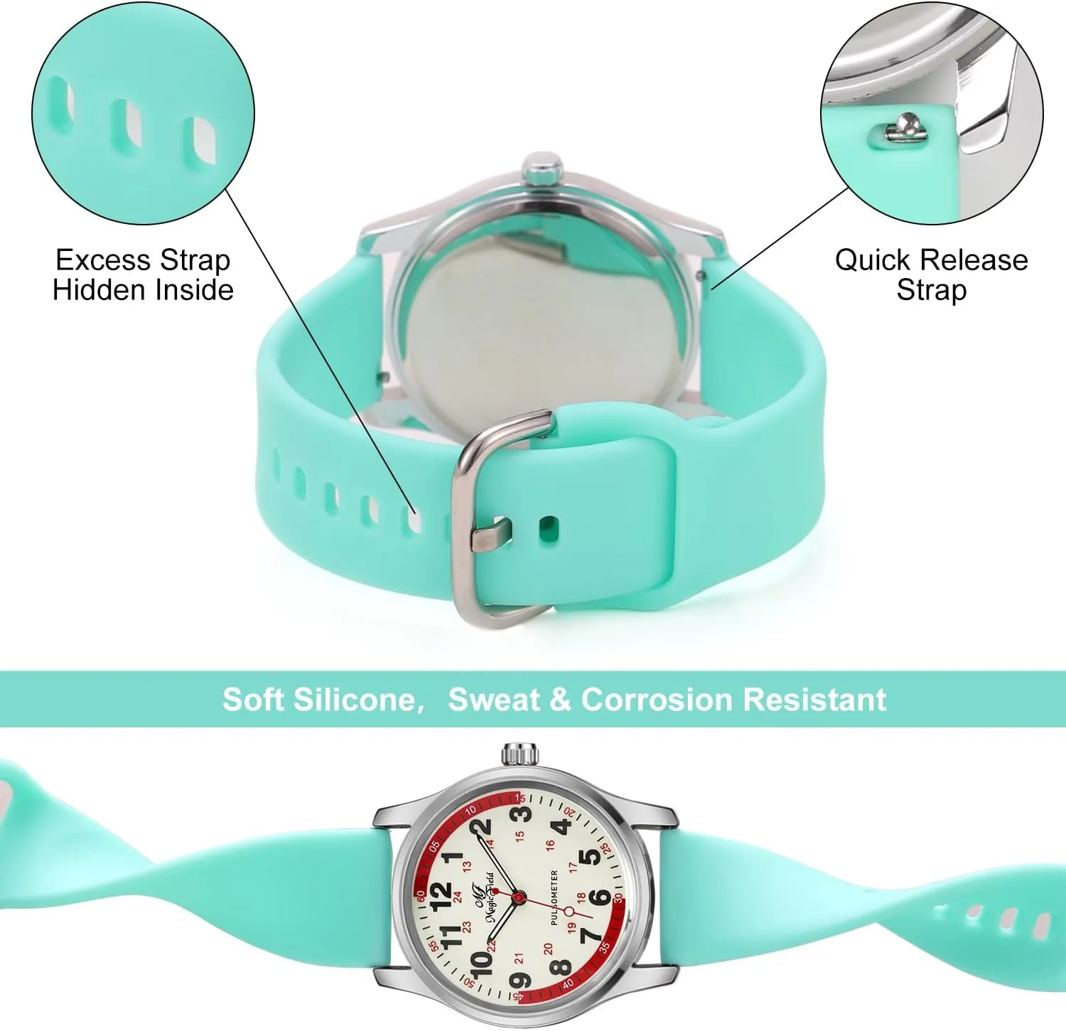 Hand Easy to Read ManChDa Nurse Watch Nursing Watch unchangeable transport spark Analog Medical Watches with Second 