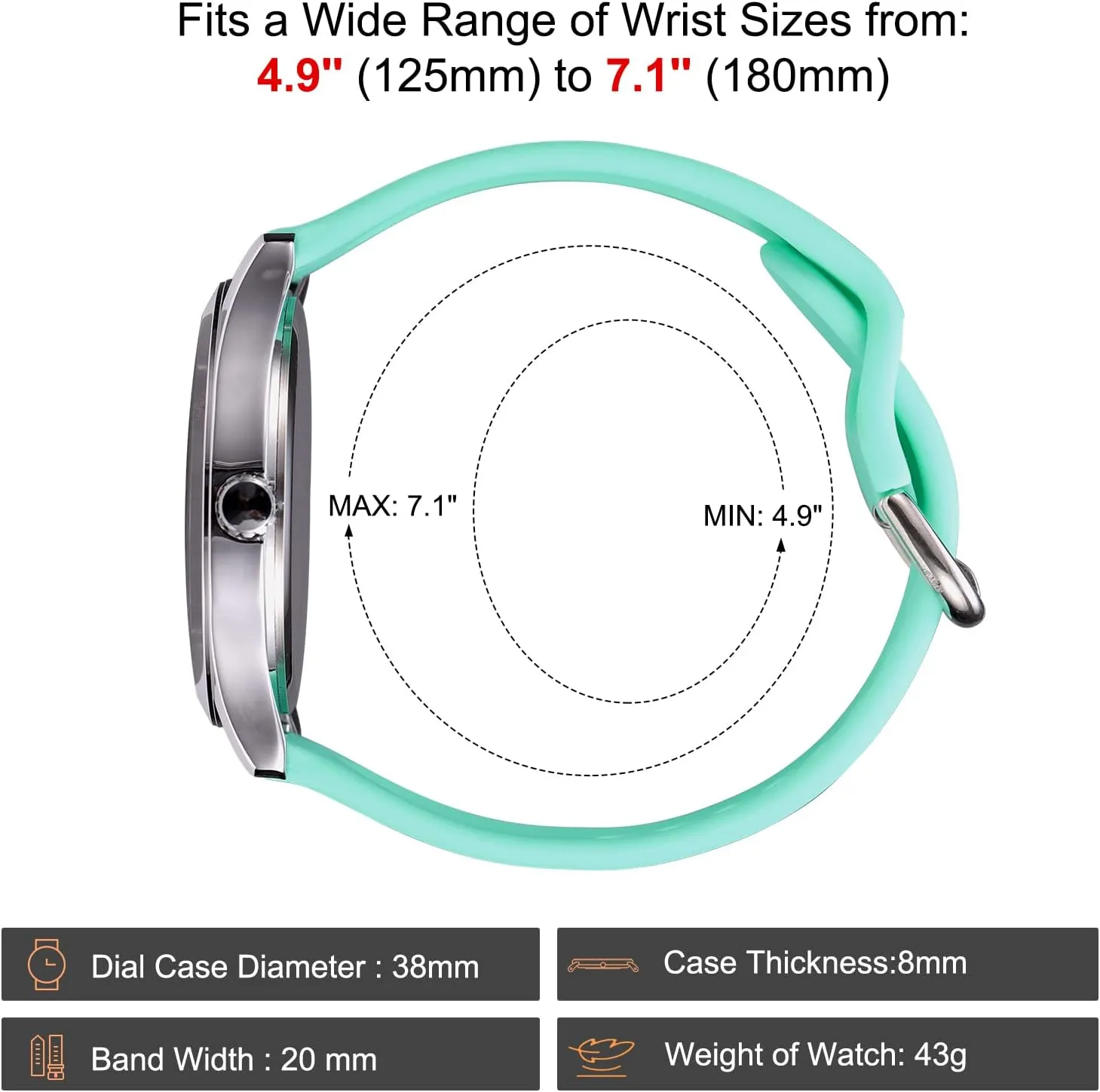 Hand Easy to Read ManChDa Nurse Watch Nursing Watch unchangeable transport spark Analog Medical Watches with Second 