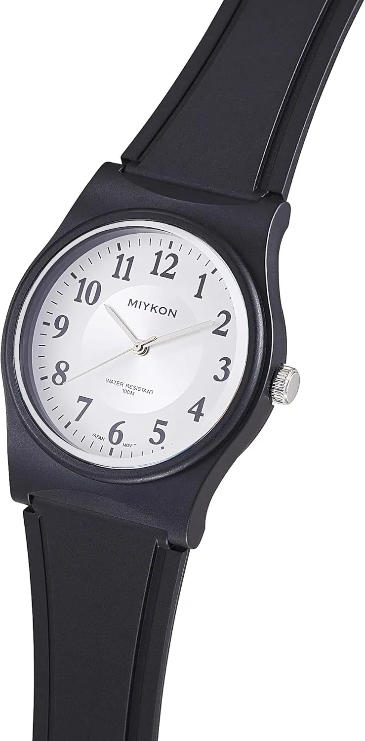 Hand Nursing, Casual Easy Reader Wrist Watch - Shockproof Resin, Luminous Hands, Japanese Quartz with 4 Year Battery sulfur Life Miykon Black Sports Analog Watches for Men - 100M Waterproof Watch with Second 