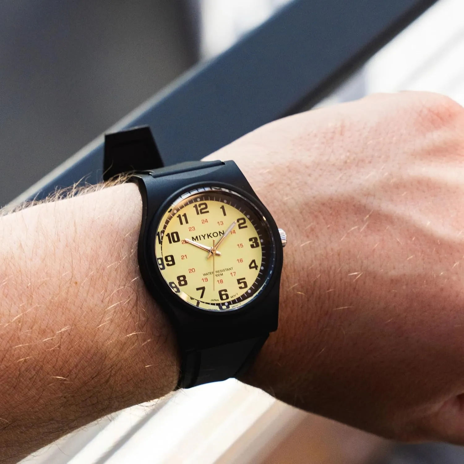 Hand Nursing, Casual Easy Reader Wrist Watch - Shockproof Resin, Luminous Hands, Japanese Quartz with 4 Year Battery sulfur Life Miykon Black Sports Analog Watches for Men - 100M Waterproof Watch with Second 