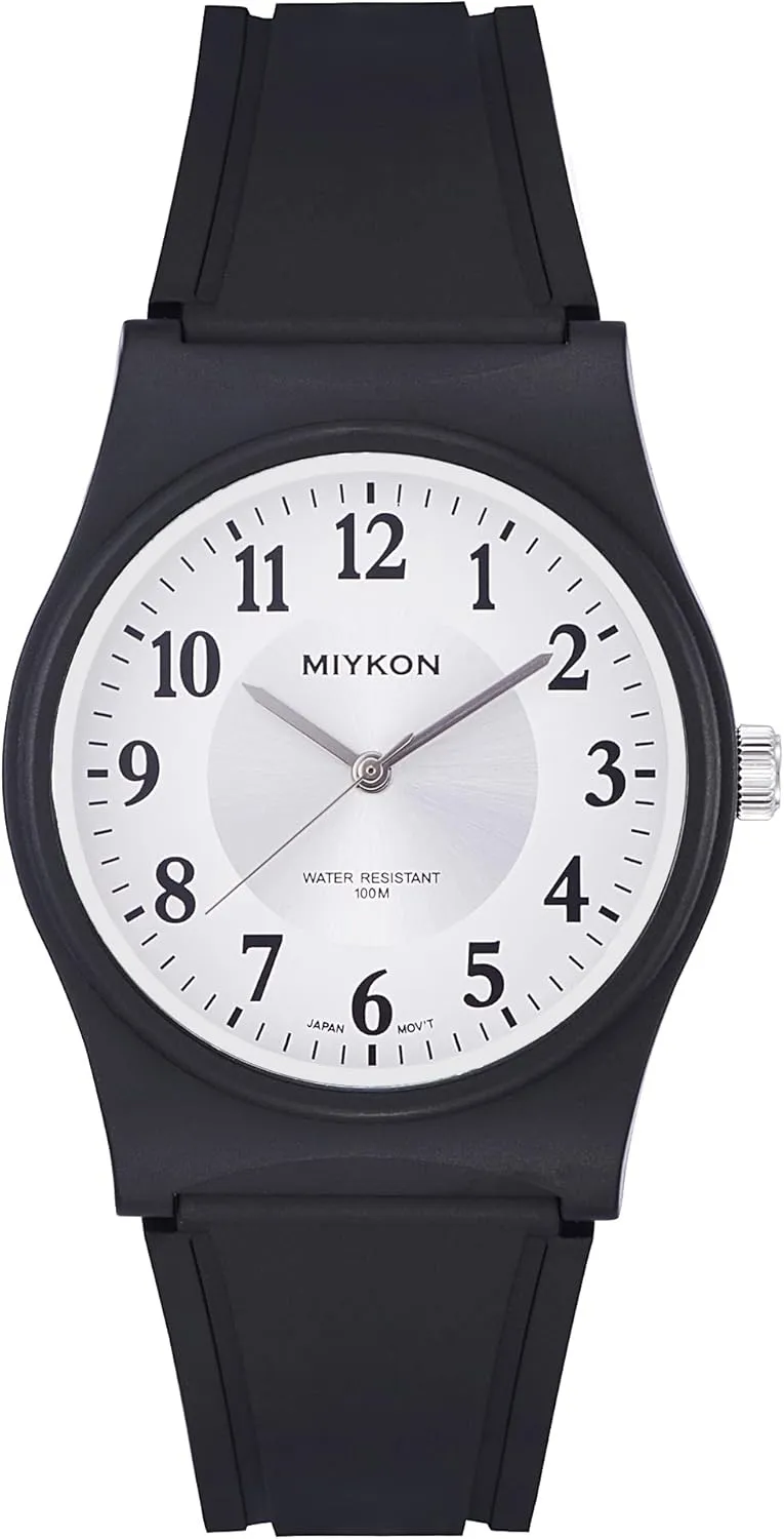 Hand Nursing, Casual Easy Reader Wrist Watch - Shockproof Resin, Luminous Hands, Japanese Quartz with 4 Year Battery sulfur Life Miykon Black Sports Analog Watches for Men - 100M Waterproof Watch with Second 