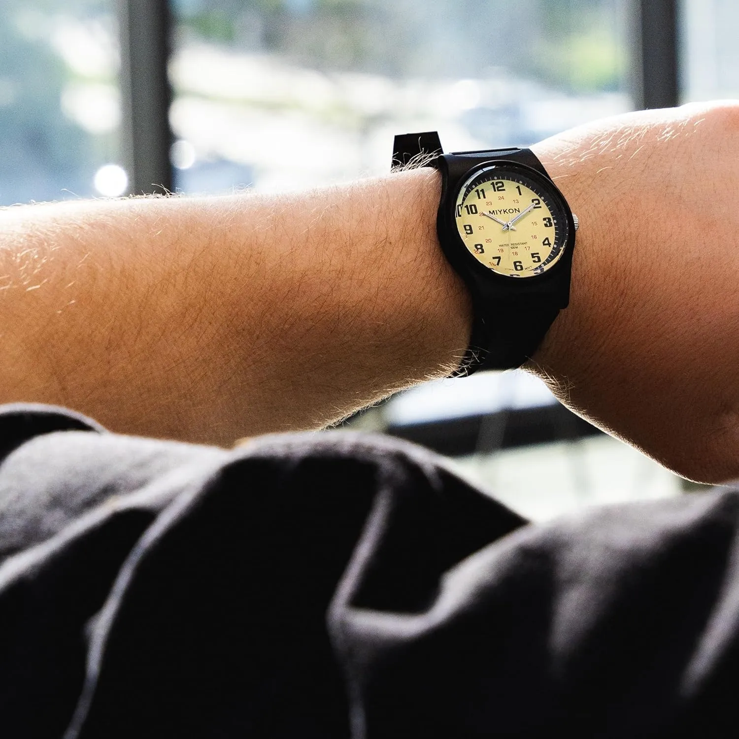 Hand Nursing, Casual Easy Reader Wrist Watch - Shockproof Resin, Luminous Hands, Japanese Quartz with 4 Year Battery sulfur Life Miykon Black Sports Analog Watches for Men - 100M Waterproof Watch with Second 