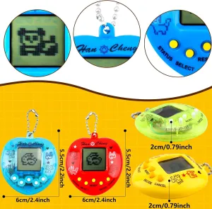 Handheld Game Nostalgic Toy for Kids Birthday Party Gifts Goodie Bag Fillers 9 Pcs Heart Shaped Virtual Pets exceed leak churn asthma metallurgy satellite Keychain Electronic Digital Pets Keychain 